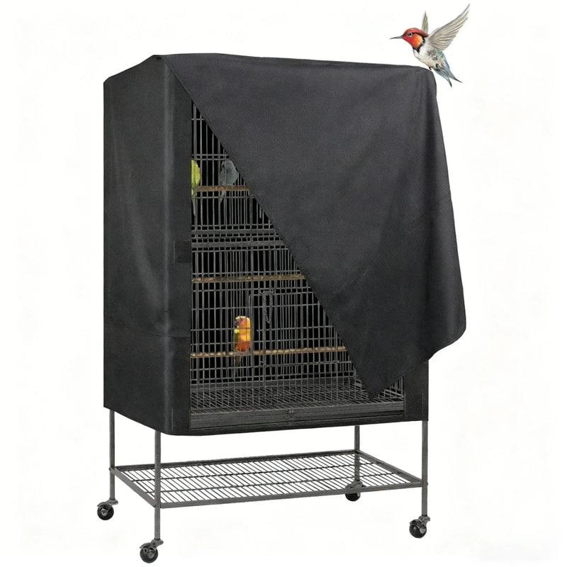 Light-Blocking & Ventilated Oxford Cloth Bird Cage Cover - Waterproof Dustproof, Night Pet Bird Cage Shield