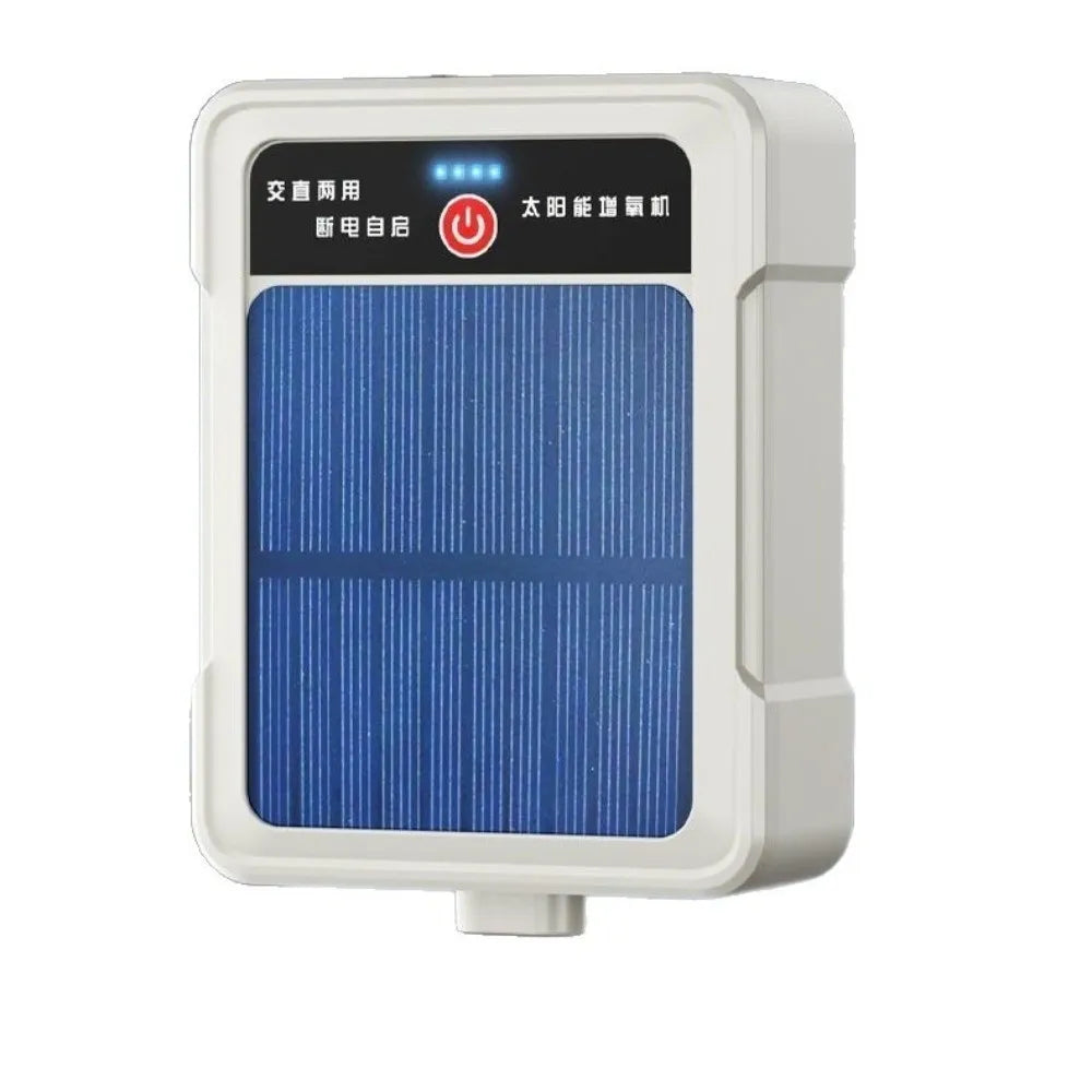 USB Rechargeable Solar Oxygen Pump Ultra Silent Water Proof Fishing Oxygen Pump Automatic 2-4L/Min Fish Tank Aerator
