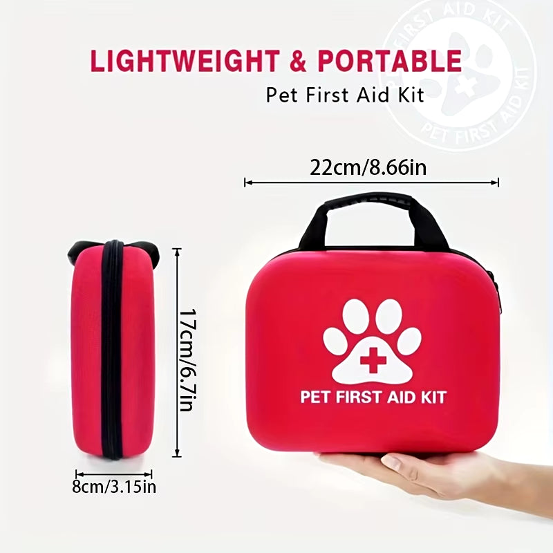 Pet First Aid Kit: Contains Emergency Supplies and an Emergency Blanket, Suitable for Hiking, Camping, and Backpacking.