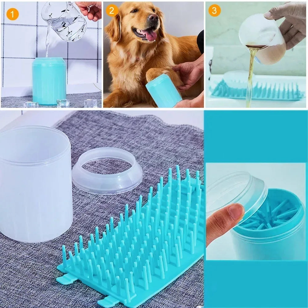 Soft Silicone Dog Paw Cleaner Cup Durable Massage Comb Efficient Foot Washing Tool Portable Pet Cleaning Accessories for Dog Cat