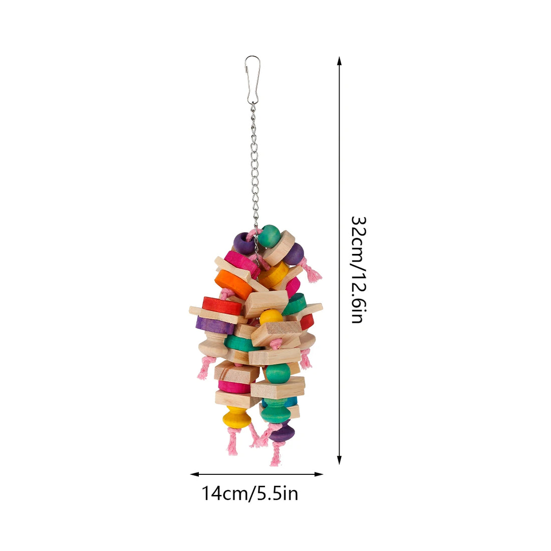 Parrot Chew Toys Bird Parrot Hanging Bite Wooden Blocks Cage Fun Toy for Chewing Climbing Biting 1Wooden Knots Chewing Toys