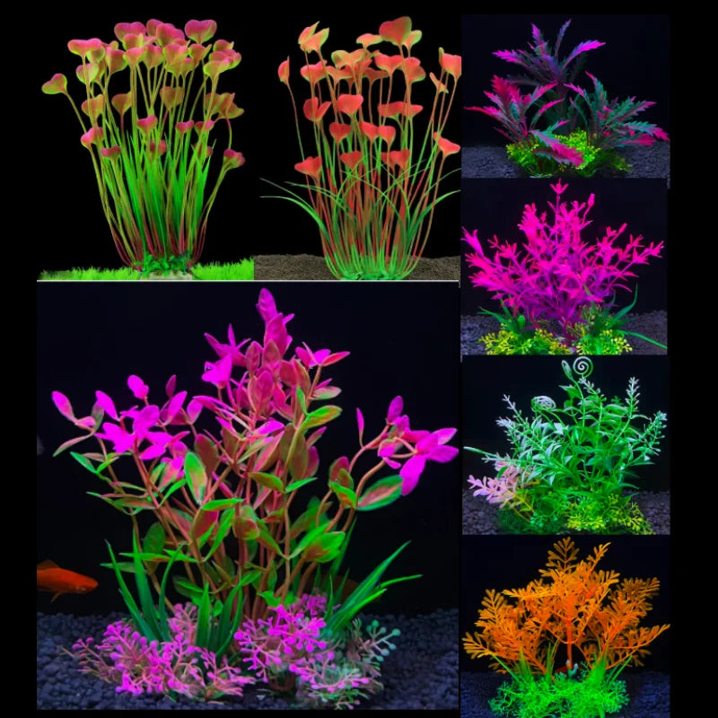 1Pc Artificial Underwater Plants Aquarium Fish Tank Seaweed Decoration Green Purple Water Grass Viewing Decorations for Home