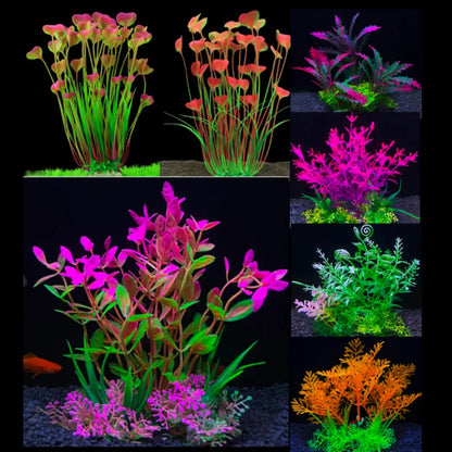1Pc Artificial Underwater Plants Aquarium Fish Tank Seaweed Decoration Green Purple Water Grass Viewing Decorations for Home