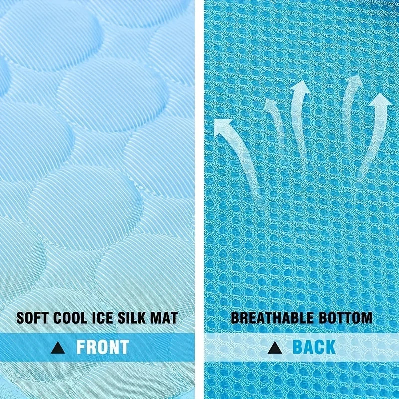 Summer Pet Ice Mat Cat Cooling Ice Mat Dog Pad Breathable Cat Cool Mat Portable & Washable Pet Cooling Blanket for Kennel/Sofa/B