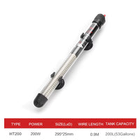 110V-220V Adjustable Temperature Thermostat Heater Rod 25W/ 50W/ 100W/ 200W/ 300W Submersible Aquarium Fish Tank Water Heat