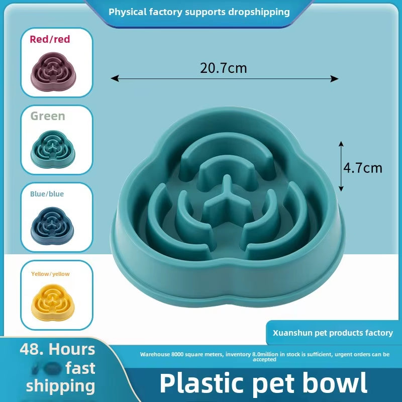 1Pc Dog Slow Food Bowl Plastic Anti-Choking Slow Eating Cloud Shape Large Dogs Prevent Vomiting and Protect Intestines
