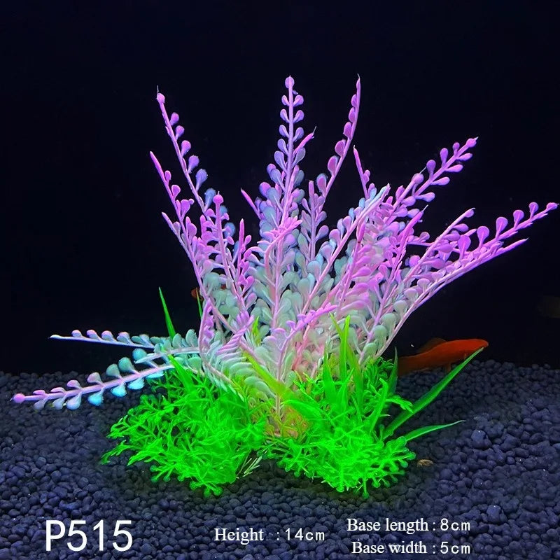 1Pc Artificial Underwater Plants Aquarium Fish Tank Seaweed Decoration Green Purple Water Grass Viewing Decorations for Home