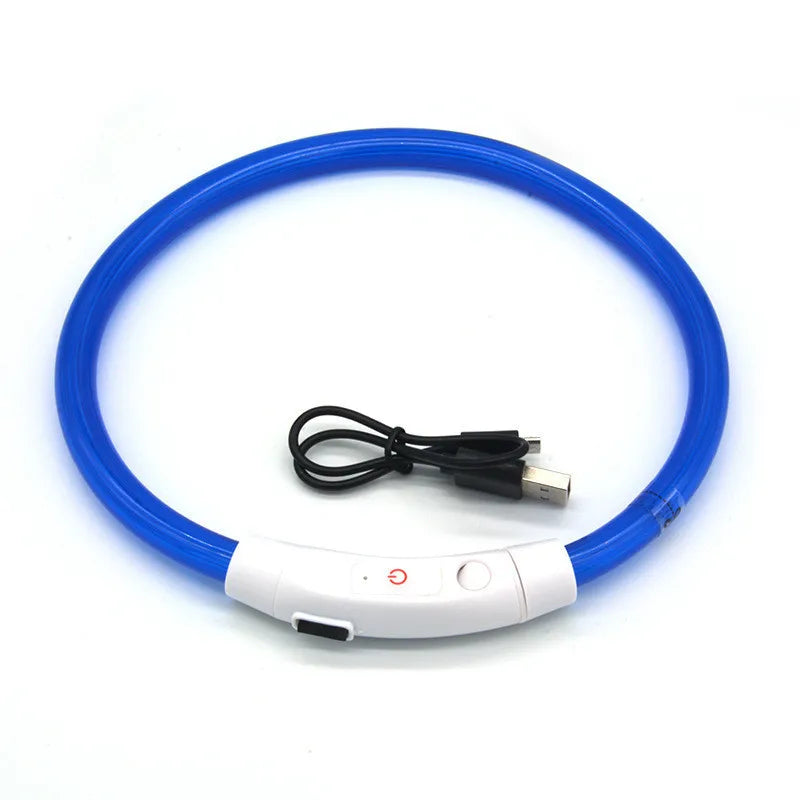 LED Pet Luminous Collar USB Charging Collar Teddy anti Lost Collar Dog Cat Accessories Supplies