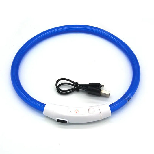 LED Pet Luminous Collar USB Charging Collar Teddy anti Lost Collar Dog Cat Accessories Supplies