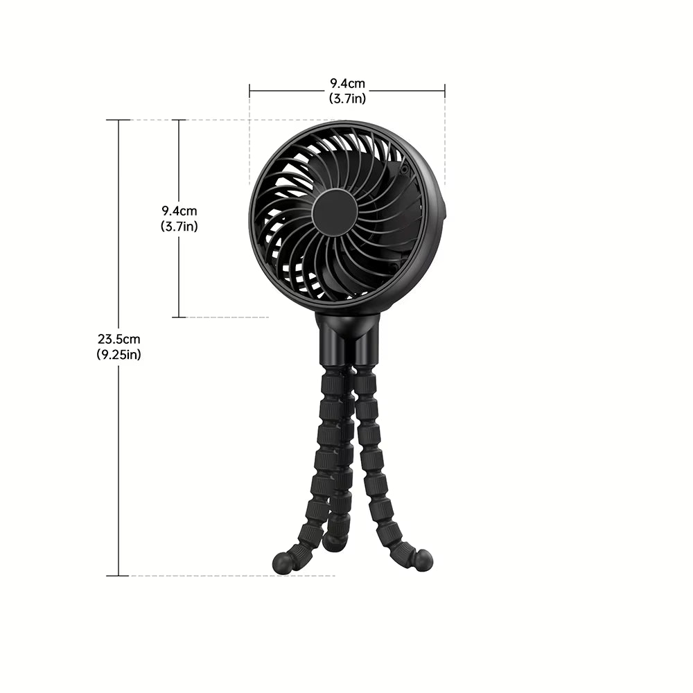 2025 NEW Mini Portable Fan, Battery-Powered Clip Fan, Rechargeable 360° Rotatable Flexible Handheld Desktop Fan