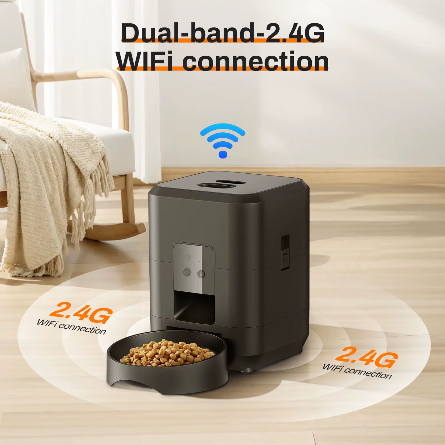 Smart Pet Feeder Automatic Cat Dog Food Dispenser, Timed Feeder with Programmable Portion Control, Slow Eat Bowl for Small Dogs