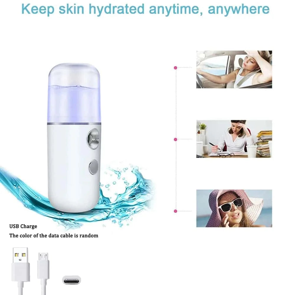 USB Mist Facial Sprayer Humidifier Rechargeable Nebulizer Face Steamer Moisturizing Beauty Instruments Face Skin Care Tools