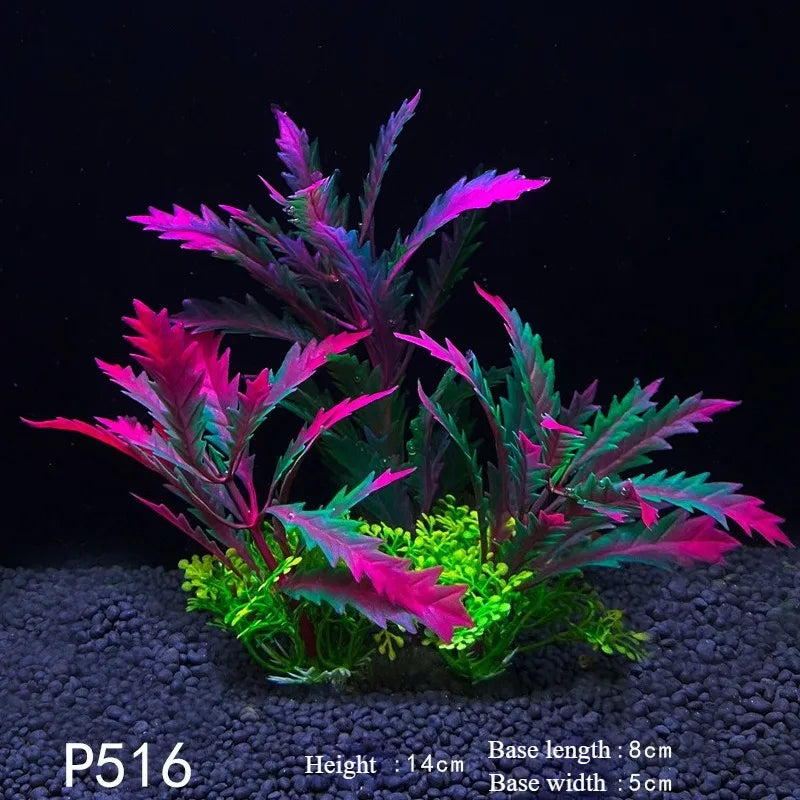 1Pc Artificial Underwater Plants Aquarium Fish Tank Seaweed Decoration Green Purple Water Grass Viewing Decorations for Home