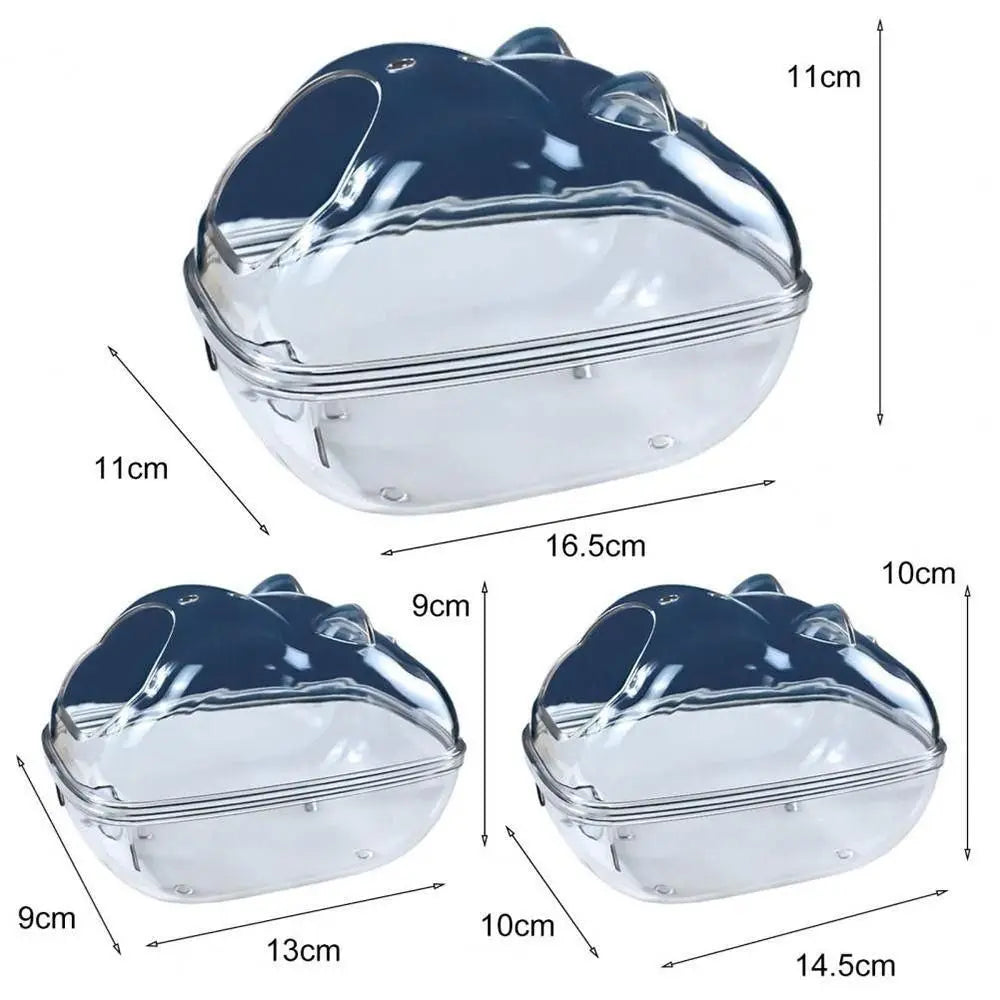 Transparent Hamster Sand Bath Mouse Box Plastic Small Bathtub Suitable for Hamsters Hamster Bathroom Mouse Box