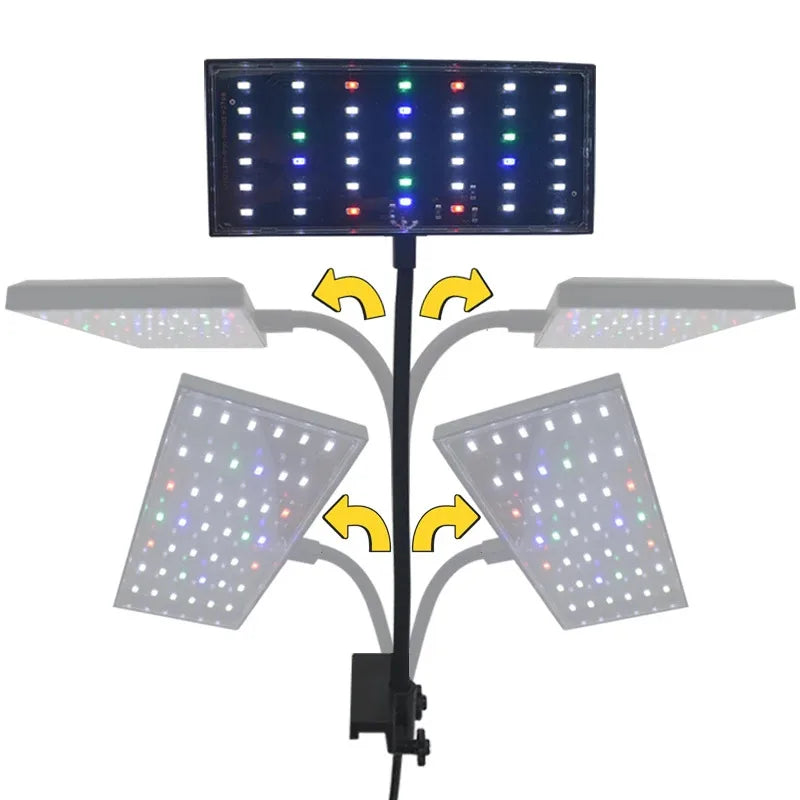 USB Aquarium LED Grow Light Full Spectrum for Aquatic Plants Fish Tank, Dimmable Timer Adjustable 360° Rotatable