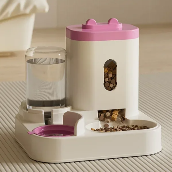 Automatic Feeder Dog Cat Food Bowl with Water Fountain Large Capacity Pet Food Storage Dispenser Container Puppy Pet Accessories
