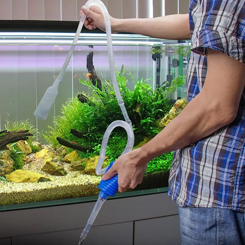 Aquarium Siphon Fish Tank Syphon Vacuum Cleaner Pump Semi-Automatic Water Change Changer Gravel Water Filter Aquarium Tools 1.4M