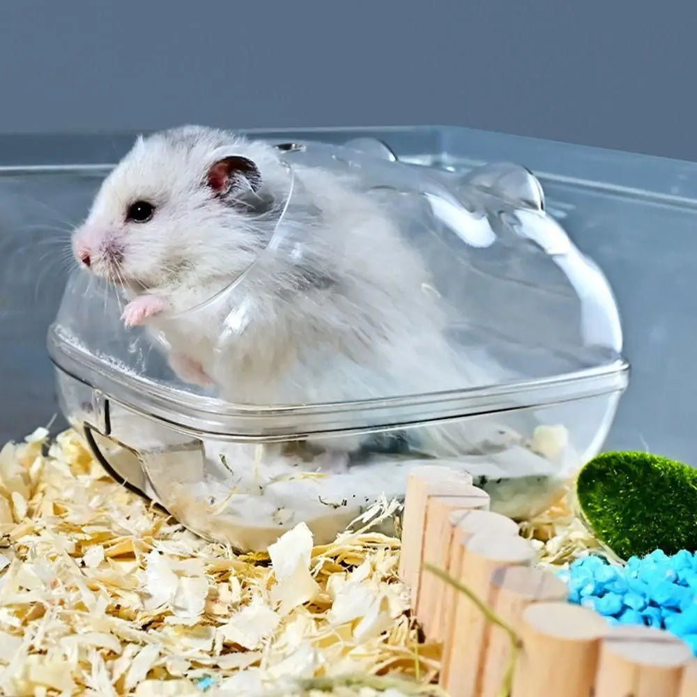 Transparent Hamster Sand Bath Mouse Box Plastic Small Bathtub Suitable for Hamsters Hamster Bathroom Mouse Box