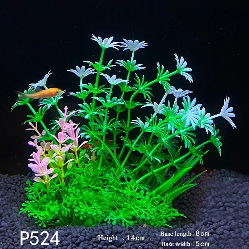 1Pc Artificial Underwater Plants Aquarium Fish Tank Seaweed Decoration Green Purple Water Grass Viewing Decorations for Home