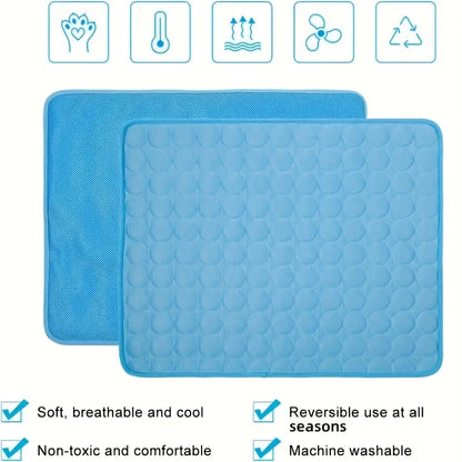 Summer Pet Ice Mat Cat Cooling Ice Mat Dog Pad Breathable Cat Cool Mat Portable & Washable Pet Cooling Blanket for Kennel/Sofa/B