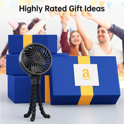2025 NEW Mini Portable Fan, Battery-Powered Clip Fan, Rechargeable 360° Rotatable Flexible Handheld Desktop Fan