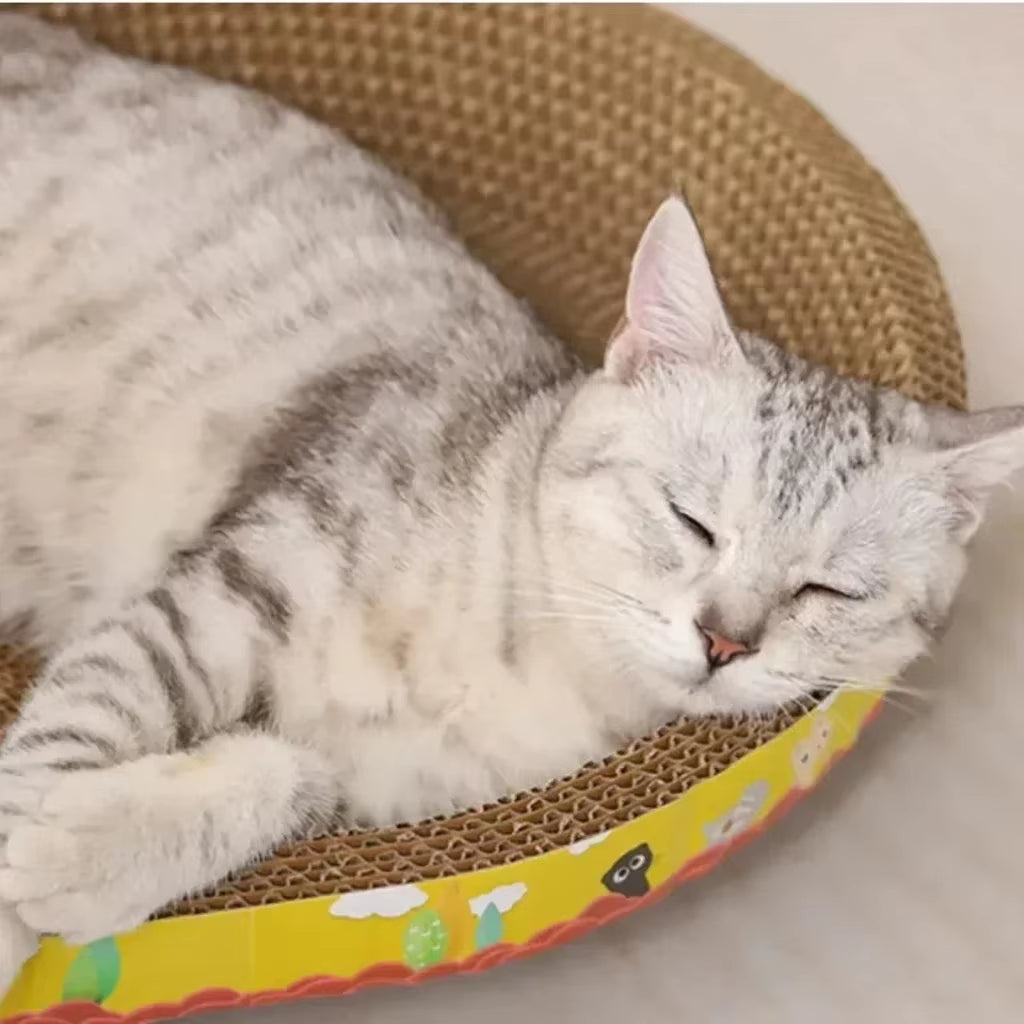 Cat Scratching Board Protect Furniture Grinding Claw Toys Oval Corrugated Paper Wear-Resistant Cat Nest Cat Accessories