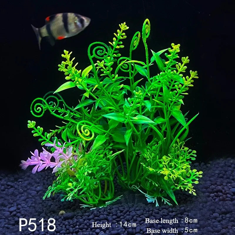 1Pc Artificial Underwater Plants Aquarium Fish Tank Seaweed Decoration Green Purple Water Grass Viewing Decorations for Home