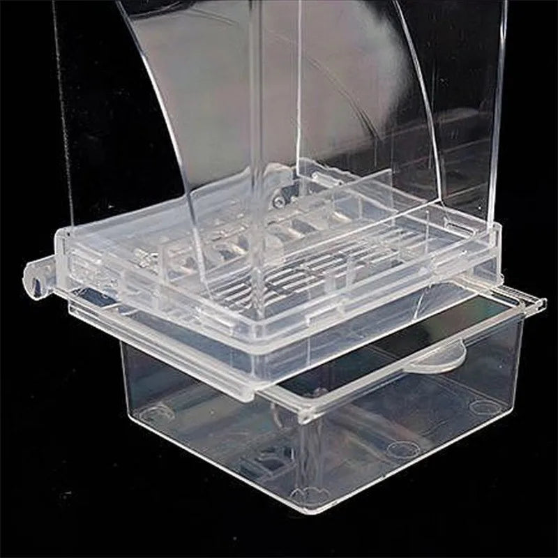 Acrylic No Mess Bird Feeders Automatic Parrot Feeder Drinker Food Container for Perch Budgerigar Parakeets Bird Cage Accessories