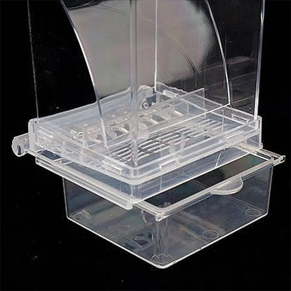 Acrylic No Mess Bird Feeders Automatic Parrot Feeder Drinker Food Container for Perch Budgerigar Parakeets Bird Cage Accessories
