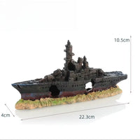Pirate Ship Aquarium Ornament Resin Sunken Shipwreck Fish Tank Hideout Cave Betta Habitat Underwater Landscape Decoration
