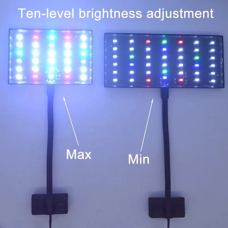 USB Aquarium LED Grow Light Full Spectrum for Aquatic Plants Fish Tank, Dimmable Timer Adjustable 360° Rotatable