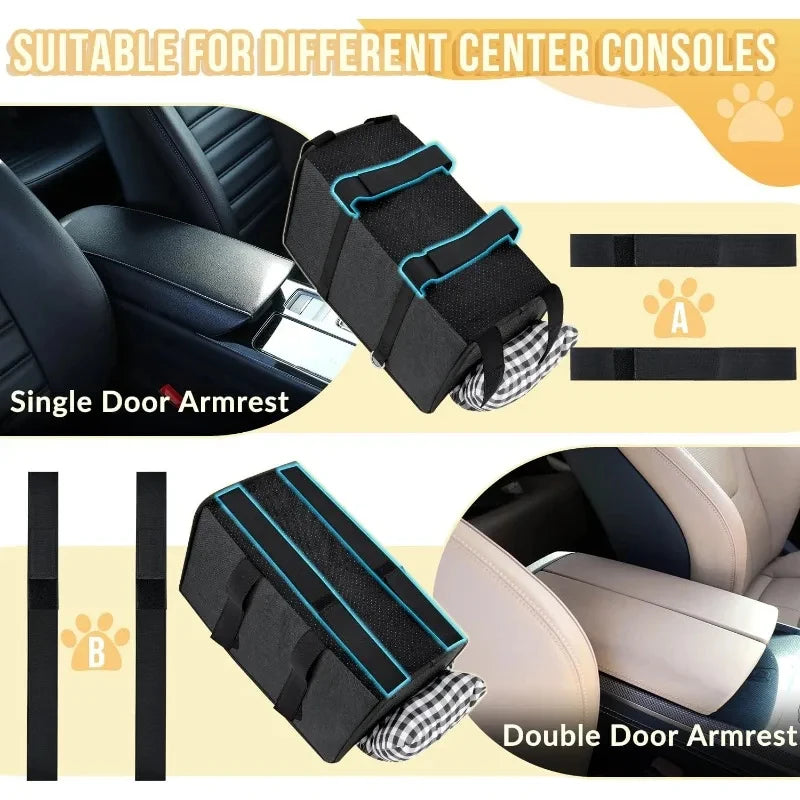 Portable Pet Dog Car Seat Central Control Nonslip Kennel Bed for Dog Cat Travel Accessories Dog Carriers Safety Car Armrest Box