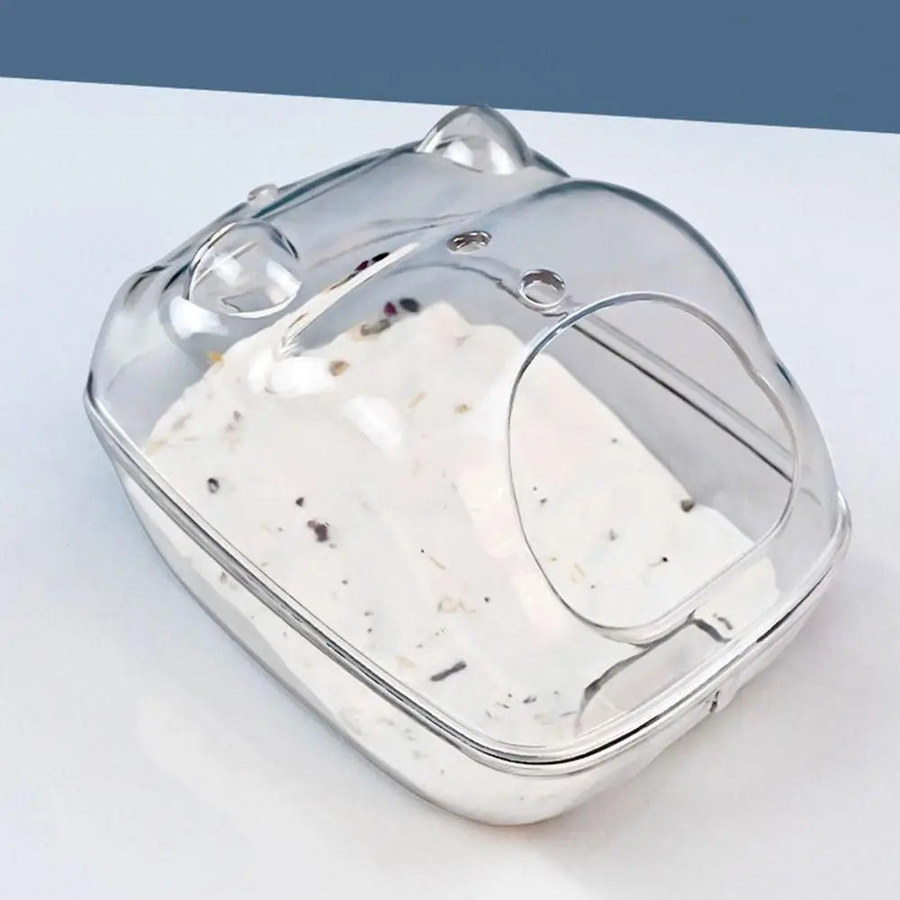 Transparent Hamster Sand Bath Mouse Box Plastic Small Bathtub Suitable for Hamsters Hamster Bathroom Mouse Box