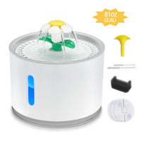 2.4L Automatic Pet Cat Water Fountain with LED Electric USB Dog Cat Pet Automatic Pet Drinking Fountain Dispenser