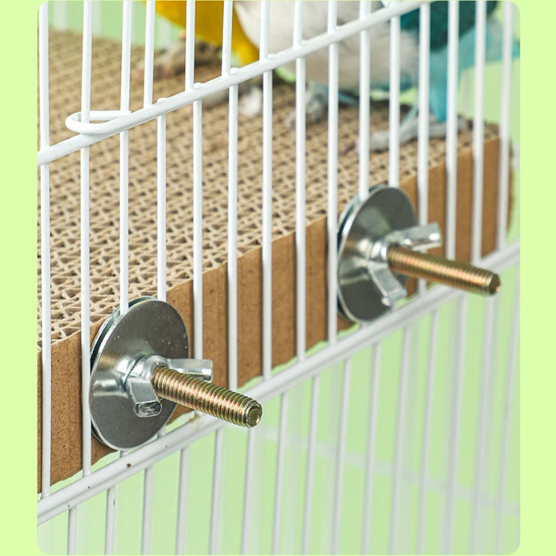 Bird Paper Parakeet Shredding Chewing Toys with Cork Parrot Perch Platform Conure Foraging Toys Small Birds Cage Accessory S/L