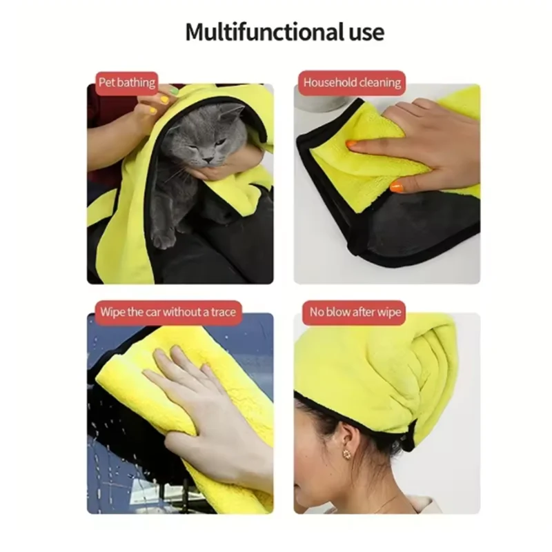 New Pet Dog Absorbent Towel Microfiber Dog Bathing Towel Dog Bathrobes Wiping Cloth