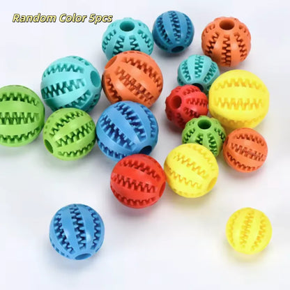 Interactive Dog Food Ball Rubber Chew Toy for Small to Large Dogs and Puppies - Pet Tooth Cleaning Chewing Toy
