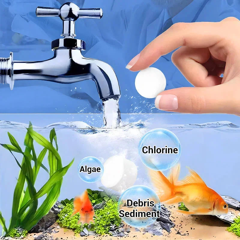Water Purification Tablets Eco-Friendly Aquarium Water Purifier Fast-Acting Fish Tank Cleaning Solution Aquarium Water Clarifier