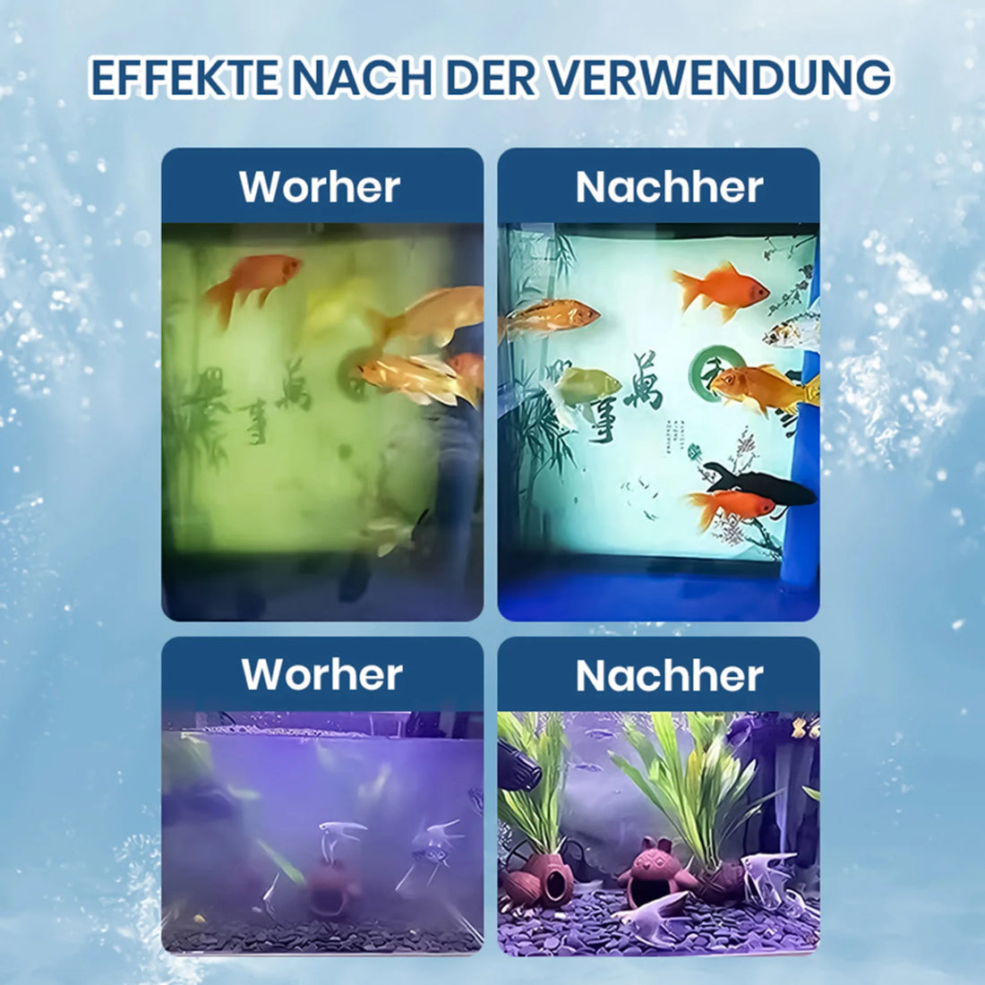 Freshwater Aquarium Water Purification Tablets Rapid Ammonia Detoxifier Clear Water Enhancer Safe for Fish Tanks