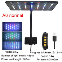 USB Aquarium LED Grow Light Full Spectrum for Aquatic Plants Fish Tank, Dimmable Timer Adjustable 360° Rotatable