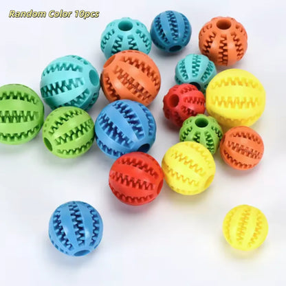 Interactive Dog Food Ball Rubber Chew Toy for Small to Large Dogs and Puppies - Pet Tooth Cleaning Chewing Toy