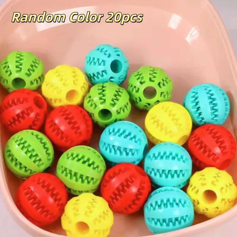 Interactive Dog Food Ball Rubber Chew Toy for Small to Large Dogs and Puppies - Pet Tooth Cleaning Chewing Toy