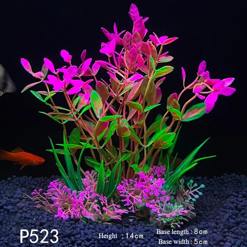 1Pc Artificial Underwater Plants Aquarium Fish Tank Seaweed Decoration Green Purple Water Grass Viewing Decorations for Home