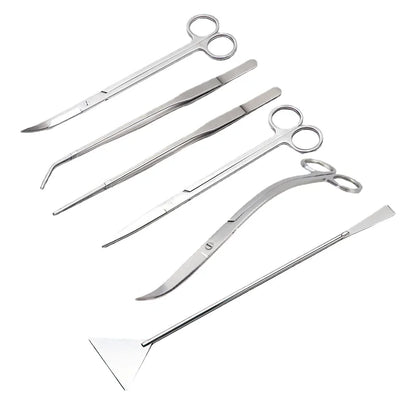 Aquarium Scissor Tools Fish Tank Tweezer Plants Wave Scissors Grass Stainless Cleaning Tools Storage Holder Aquarium Accessories