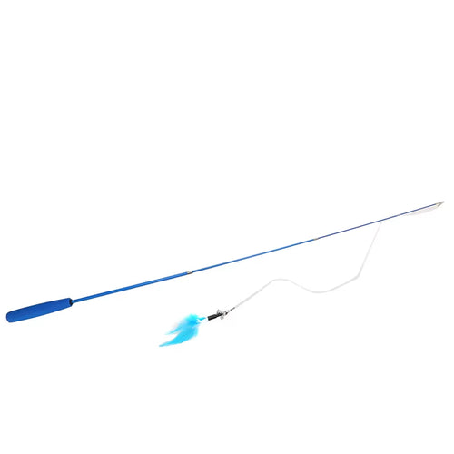 1PC Pet Cat Toy Super Long Three Section Telescopic Rod Cat Teaser Stick Feather Replacement Head Cat Teaser Supplies New
