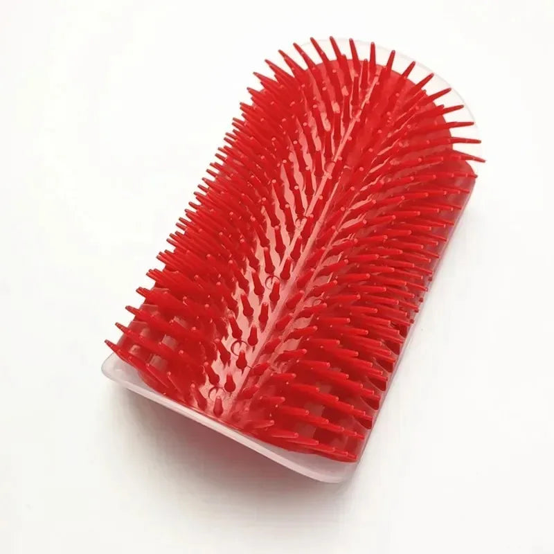Cat Corner Brush Comb Massager for Cat Arch Plastic Scratcher Remove Hair Comb Grooming with Catnip Cat Self Cleaning Cat Supply