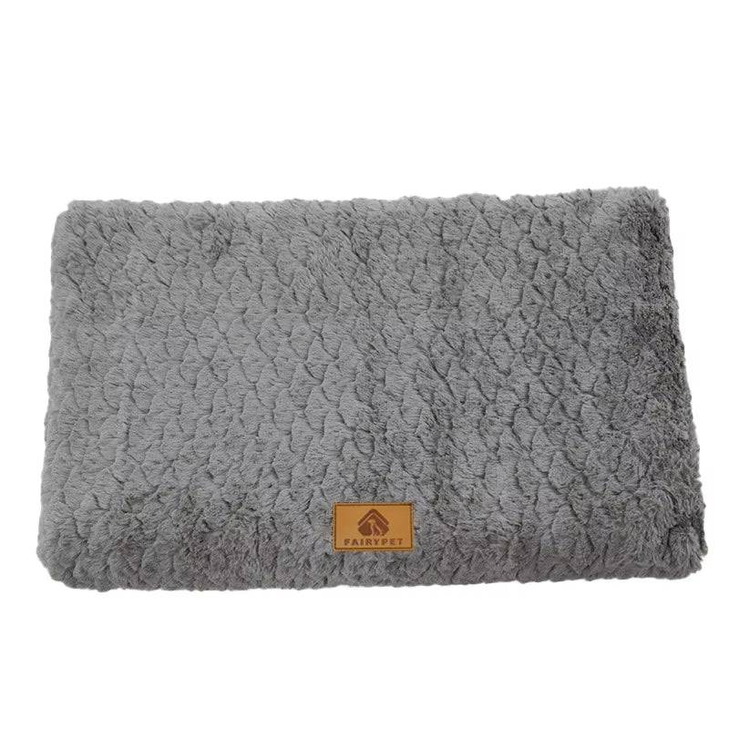 3D Foam Pet Bed with Removable Washable Faux Fur Cover Orthopedic Waterproof Dog Bed for Crate Anti-Slip Bottom Dog Bed