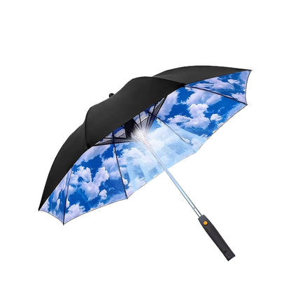 3 in 1 Umbrella with Fan and Mister Outdoor Portable Misting Umbrella with Fan Sun Protection Long Handle Umbrella Misting Fan