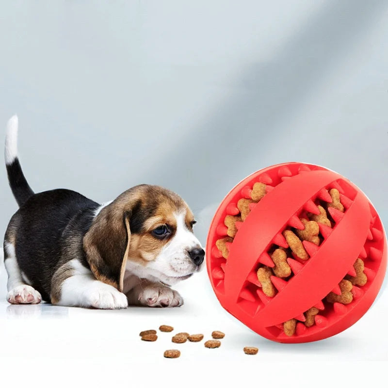 Interactive Dog Food Ball Rubber Chew Toy for Small to Large Dogs and Puppies - Pet Tooth Cleaning Chewing Toy