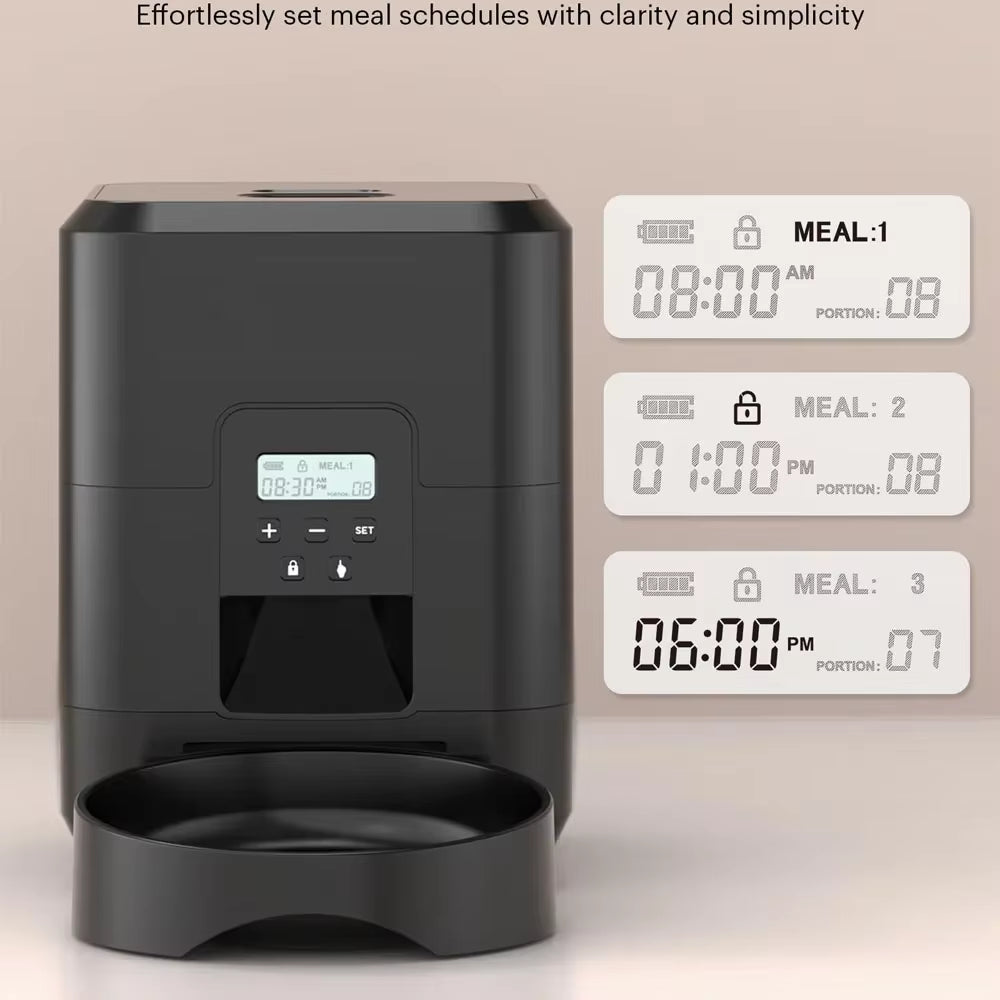 Smart Pet Feeder Automatic Cat Dog Food Dispenser, Timed Feeder with Programmable Portion Control, Slow Eat Bowl for Small Dogs